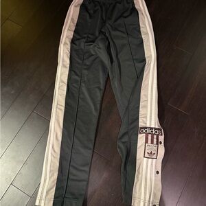 Vintage Adidas Black and Cream Striped Track Pants